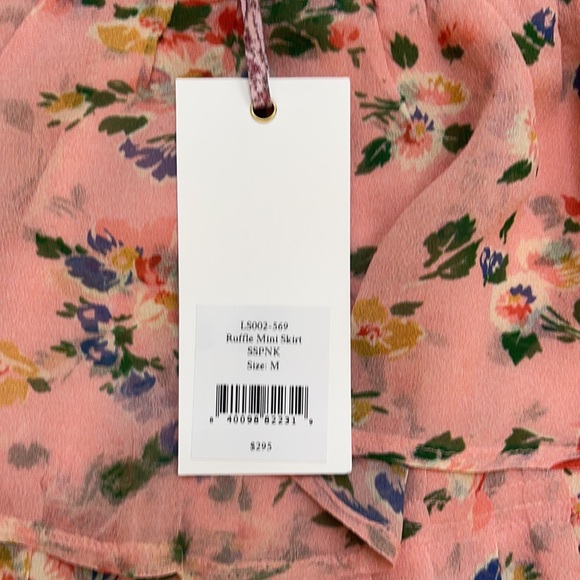 NWT LoveShackFancy Silk Ruffle Mini Skirt - Picture 6 of 7